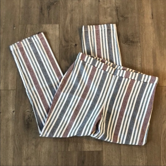 Free People Striped Cropped Pants - Picture 1 of 4